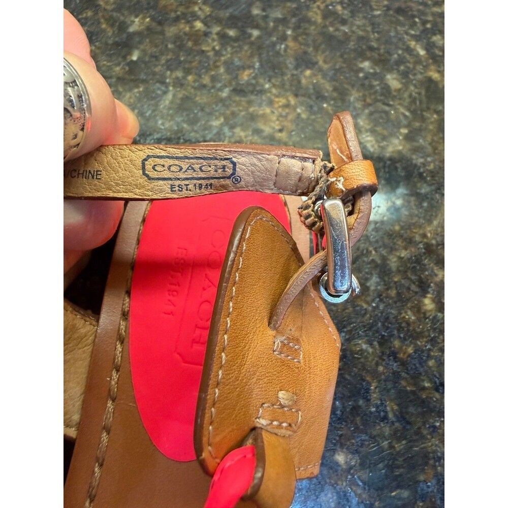 Coach Coco Leather Thong Sandals Hot Pink 6.5 B EUC - Picture 8 of 8